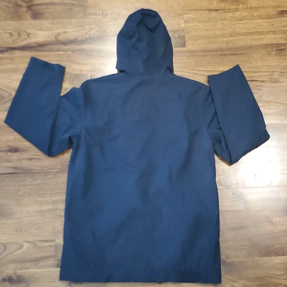 Kids Old Navy navy blue lined & hooded rain jacket size XL(14/16)